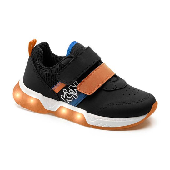 Tenis Infantil Menino Klin Light 043 Preto/Laranja/Ciano - Preto+Laranja Menor preço em Tenis Infantil Menino Klin Light 043 Preto/Laranja/Ciano - Preto+Laranja