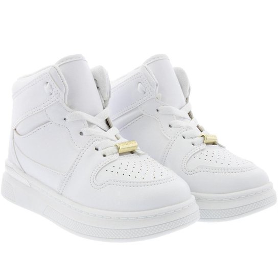 Tênis Infantil Molekinha Cano Alto Flatform Perfuros Branco - 31 - Branco Menor preço em Tênis Infantil Molekinha Cano Alto Flatform Perfuros Branco - 31 - Branco