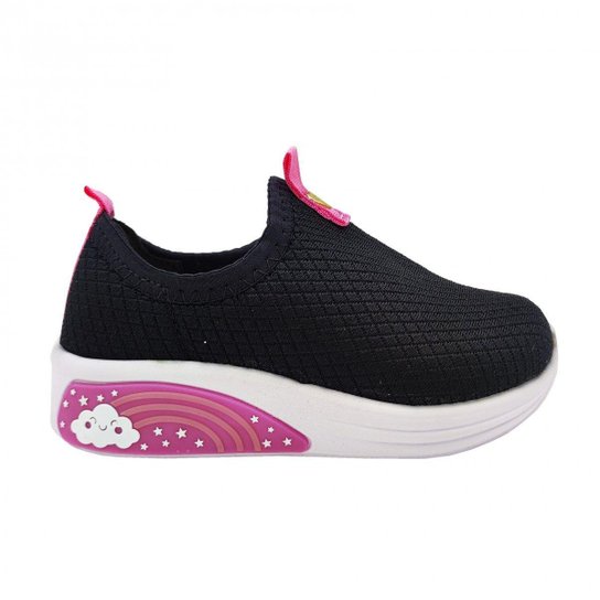 Tênis Infantil Molekinha Slip On Menina com Luzes 2731.200 - Preto Menor preço em Tênis Infantil Molekinha Slip On Menina com Luzes 2731.200 - Preto