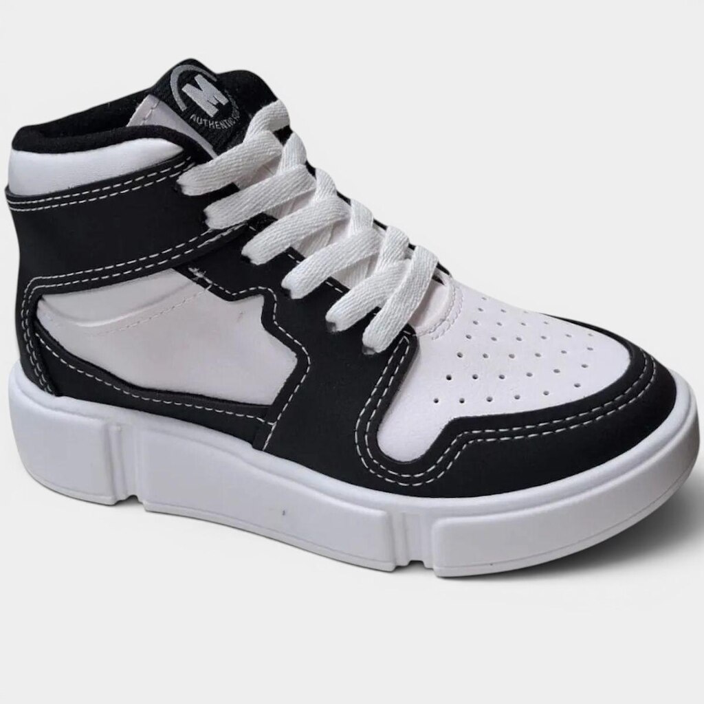Tênis Infantil Molekinho Casual Logo Menino - Branco e Preto - 36