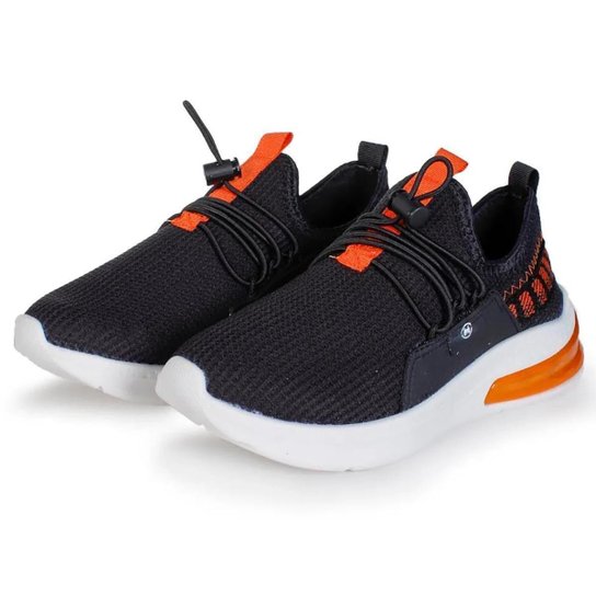 Tênis Infantil Molekinho Esportivo Elástico - Preto e Laranja - 34 - Preto+Laranja Menor preço em Tênis Infantil Molekinho Esportivo Elástico - Preto e Laranja - 34 - Preto+Laranja