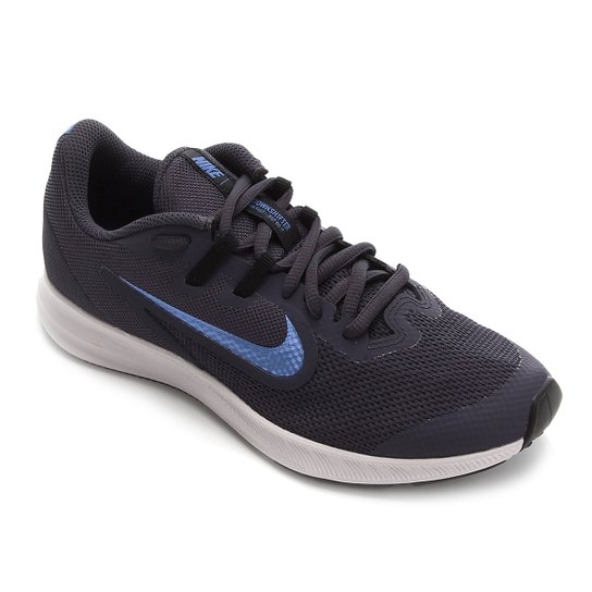 Tênis Infantil Nike Downshifter 9 GS - Azul e Preto Menor preço em Tênis Infantil Nike Downshifter 9 GS - Azul e Preto