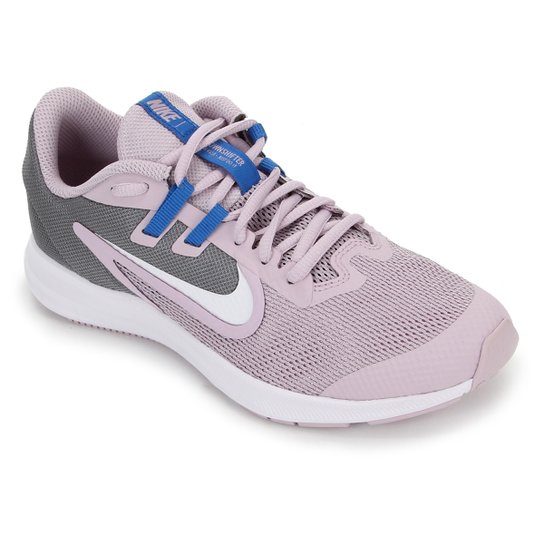 Tênis Infantil Nike Downshifter 9 GS - Lilás e Branco Menor preço em Tênis Infantil Nike Downshifter 9 GS - Lilás e Branco