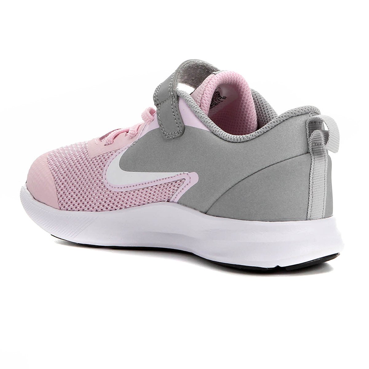 Tênis Infantil Nike Downshifter 9 Velcro PSV Pink e Prata Netshoes