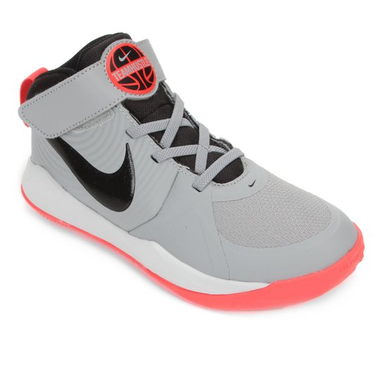 Tênis Infantil Nike Team Hustle Cano Médio Masculino - Cinza e Preto Menor preço em Tênis Infantil Nike Team Hustle Cano Médio Masculino - Cinza e Preto