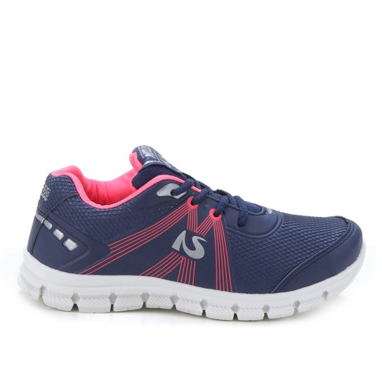 Tênis Infantil No Stress Feminino - Marinho+Pink Menor preço em Tênis Infantil No Stress Feminino - Marinho+Pink