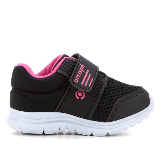 Tênis Infantil Ortopé DNA Flex Feminino Preto+Pink Netshoes