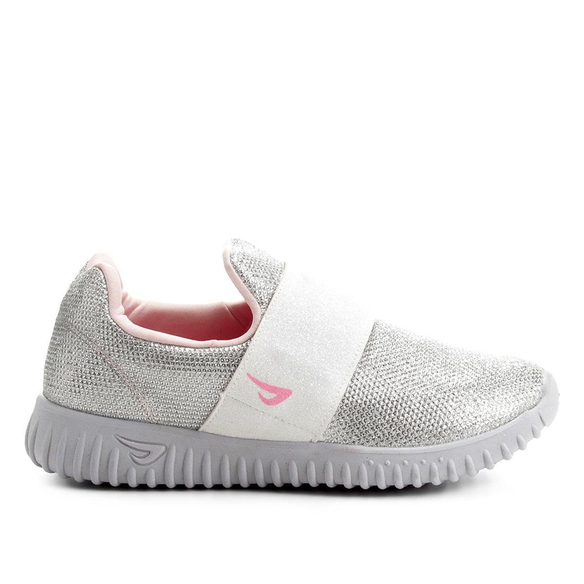 Tênis Infantil Ortopé Letra Led Feminino - Prata | Netshoes