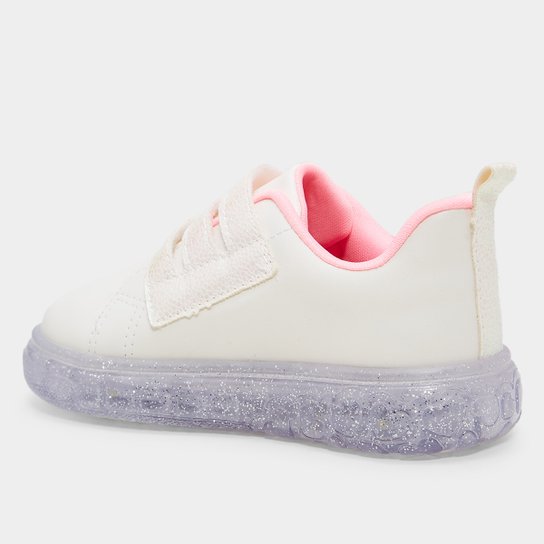 Tênis Infantil Pampili Corações + Led Menina