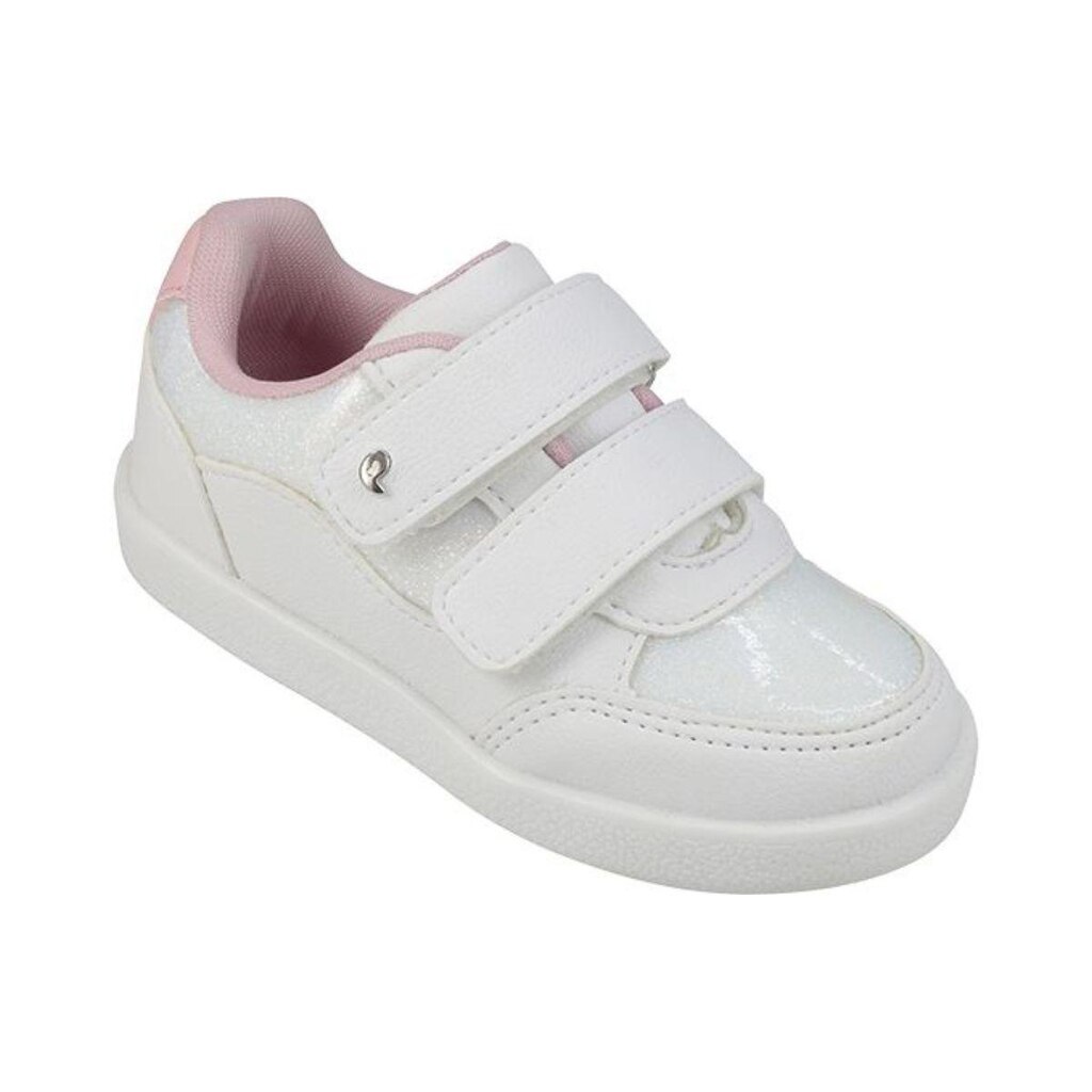 Tênis Infantil Pampili Mini Joy Branco E Rosa Velcro 486.005