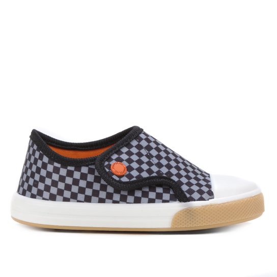 Tênis Infantil Pimpolho Confort Xadrez Masculino - Cinza+Preto Menor preço em Tênis Infantil Pimpolho Confort Xadrez Masculino - Cinza+Preto