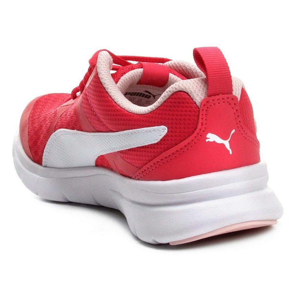 Tênis Infantil Puma Flex Essential Jr Branco+Rosa Netshoes