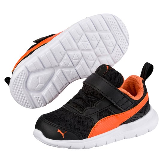 Tênis Infantil Puma Flex Essential V Preto+Laranja Netshoes
