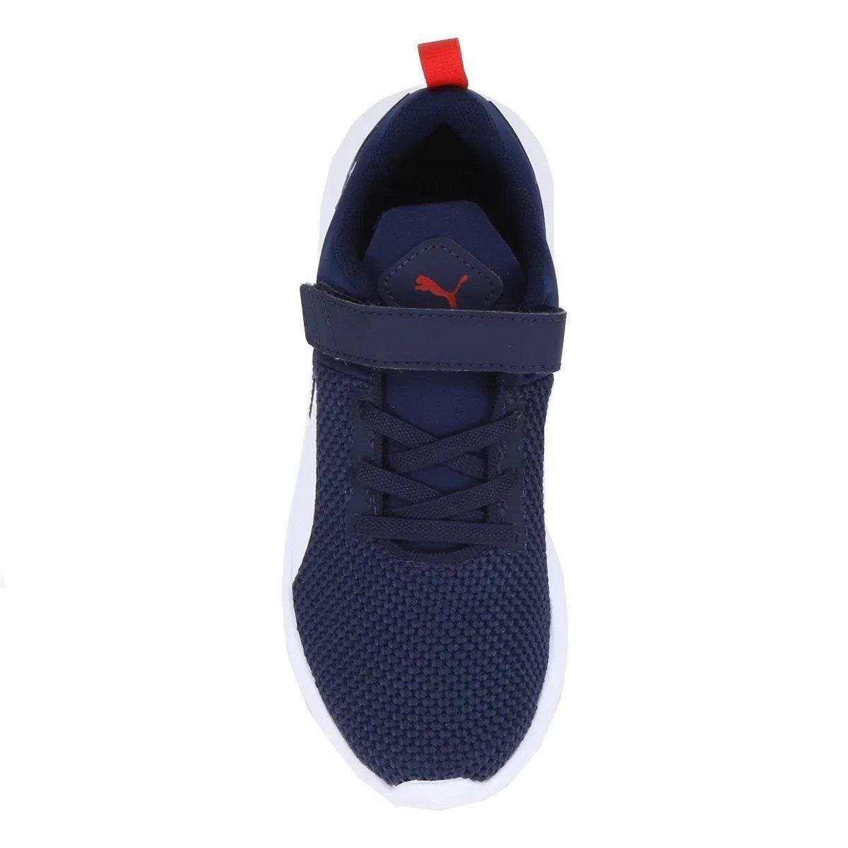 Tênis Infantil Puma Flyer Runner V BDP 376075-52 Marinho+Branco