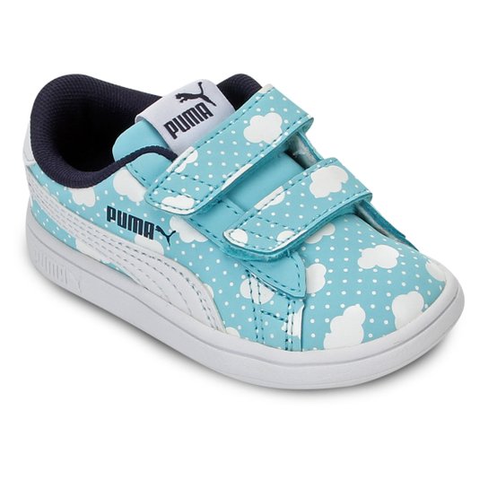Tênis Infantil Puma Smash V2 Cloud V Baby - Marinho+Branco Menor preço em Tênis Infantil Puma Smash V2 Cloud V Baby - Marinho+Branco
