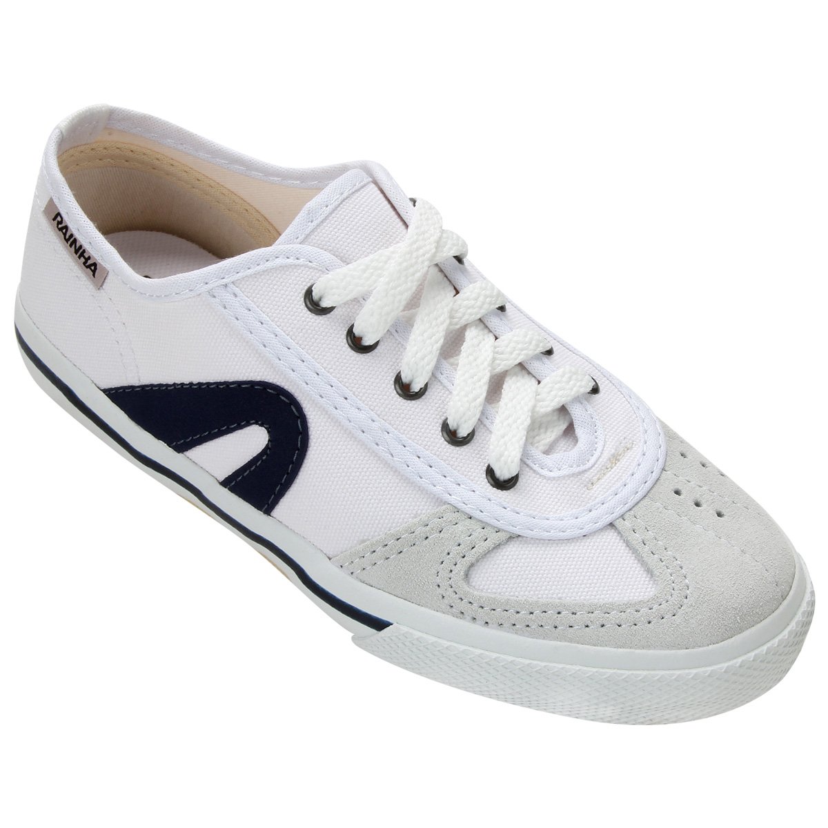 Tênis Infantil Rainha VL 2500 Cano Baixo Menino Branco+Marinho