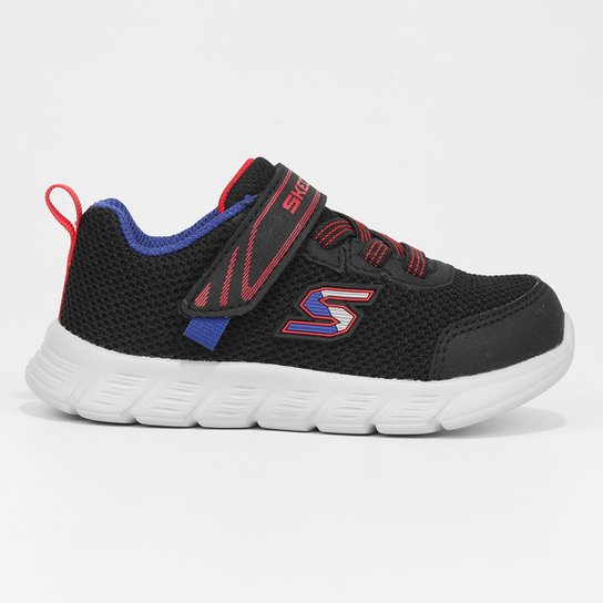 Tênis Infantil Skechers Comfy Flex Mini Trainer Masculino - Preto+Vermelho Menor preço em Tênis Infantil Skechers Comfy Flex Mini Trainer Masculino - Preto+Vermelho
