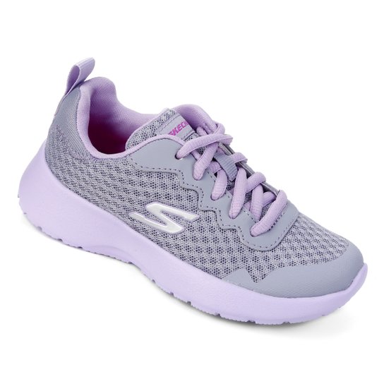 Tênis Infantil Skechers Dynamight Tempo Runner Feminino - Lilás+Roxo Menor preço em Tênis Infantil Skechers Dynamight Tempo Runner Feminino - Lilás+Roxo