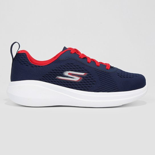 Tênis Infantil Skechers Go Run Fast Glide Feminino - Marinho+Vermelho Menor preço em Tênis Infantil Skechers Go Run Fast Glide Feminino - Marinho+Vermelho