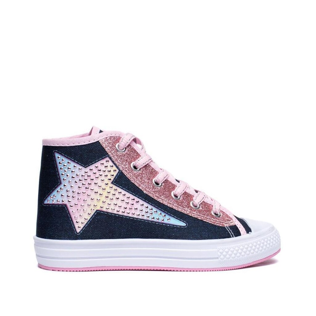 Tênis Infantil Winipeg Midi Estrela Glitter Azul/Rosa