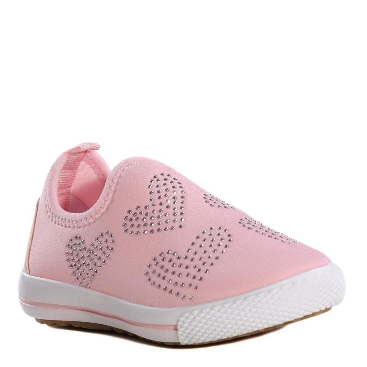 Tênis Infantil Feminino Baby Style Coração Ouro - Xuá Xuá
