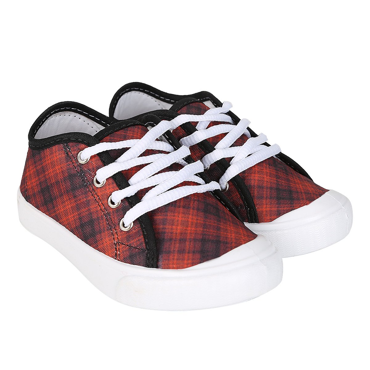 tenis xadrez vermelho