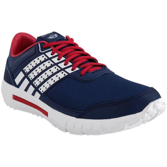 Tênis Jogger Zeus Masculino Leve Macio Confortável Caminhada - Marinho+Vermelho Menor preço em Tênis Jogger Zeus Masculino Leve Macio Confortável Caminhada - Marinho+Vermelho