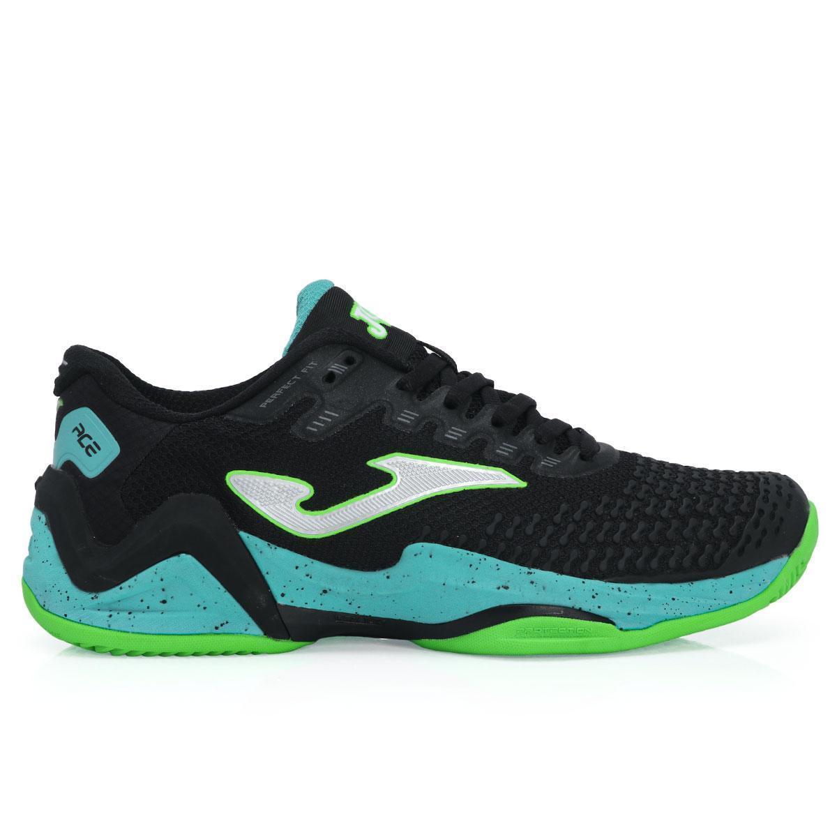 Tênis Joma Ace Pro Clay Preto Azul e Limão Menor preço em Tênis Joma Ace Pro Clay Preto Azul e Limão