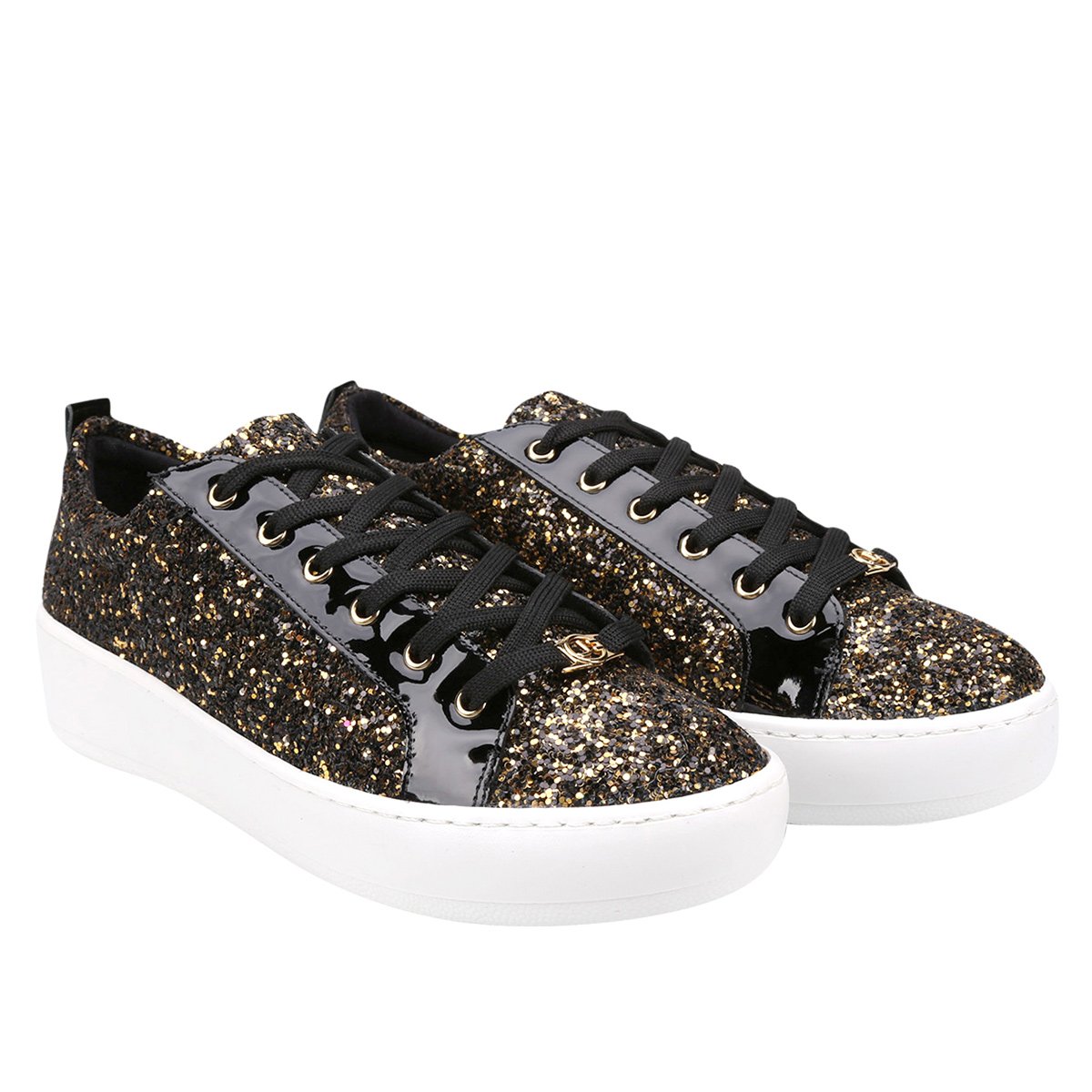 tenis flatform glitter