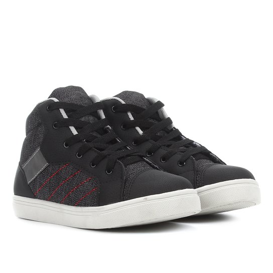 Tênis Juvenil Cano Alto Kurz Calce Fácil Zíper - Preto Menor preço em Tênis Juvenil Cano Alto Kurz Calce Fácil Zíper - Preto