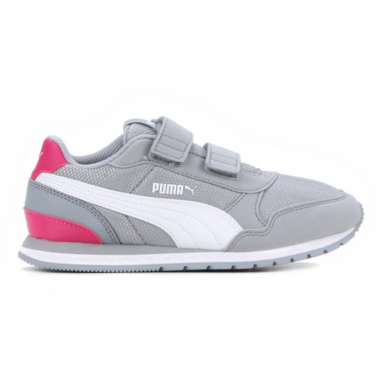 Tênis Juvenil Puma ST Runner v2 Mesh - Cinza+Branco Menor preço em Tênis Juvenil Puma ST Runner v2 Mesh - Cinza+Branco