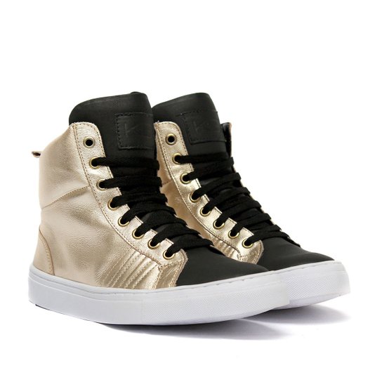 Tênis K3 Fitness Snow Feminino em Couro - Dourado
