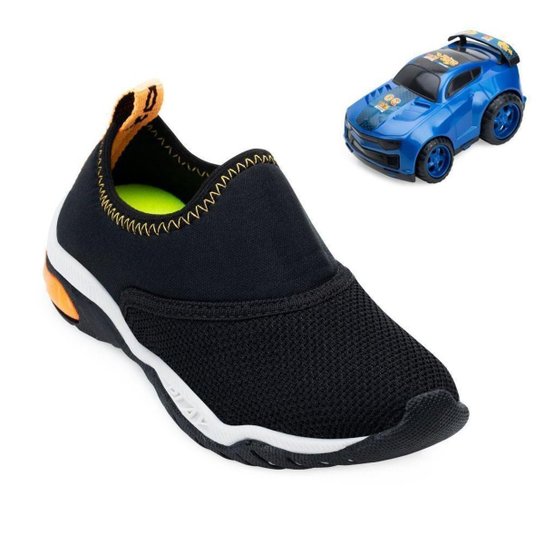 Tênis Kidy Play Infantil KD22-007059 - Preto+Laranja Menor preço em Tênis Kidy Play Infantil KD22-007059 - Preto+Laranja