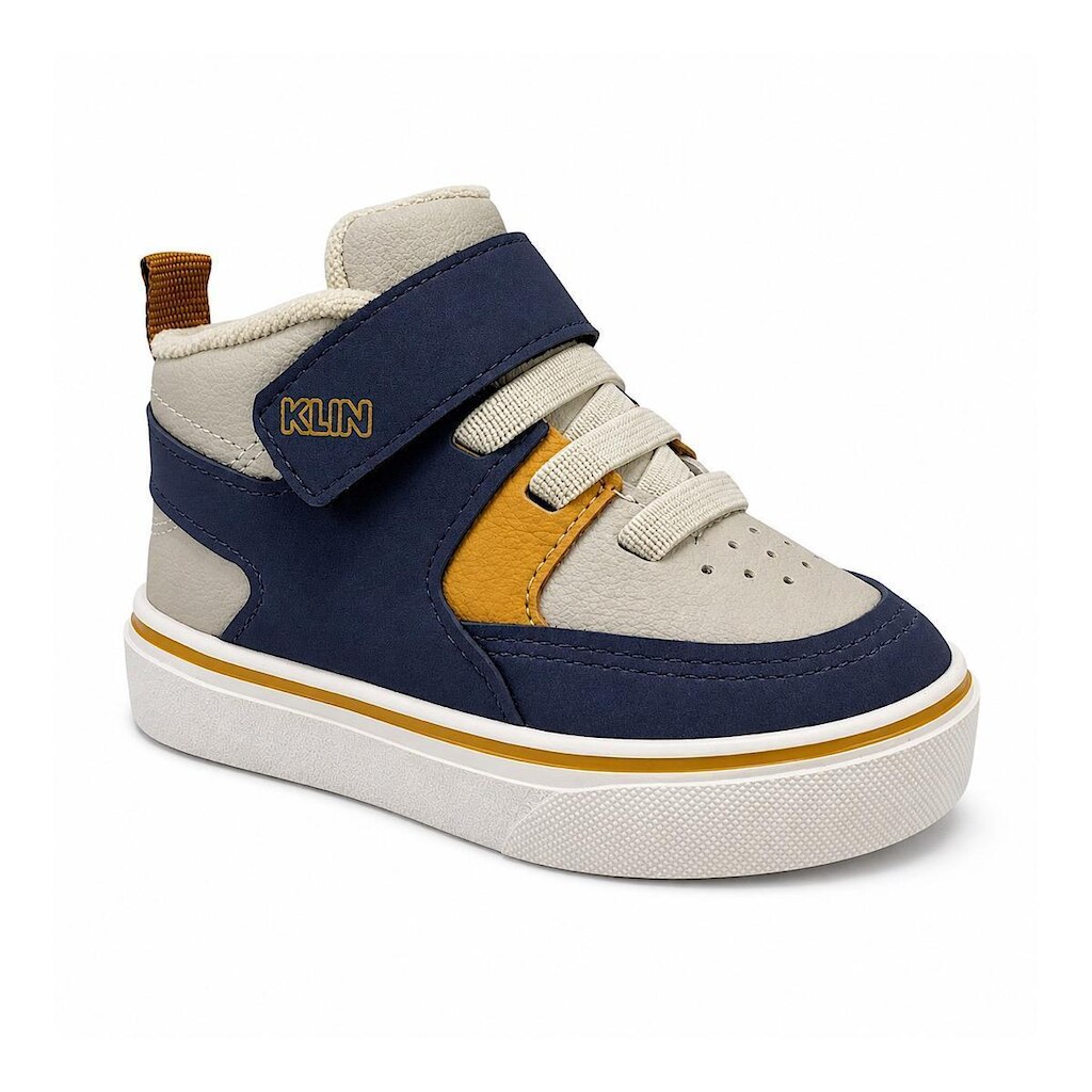 Tênis Klin Freestyle Baby 259075 Linho/Chumbo/Ocre