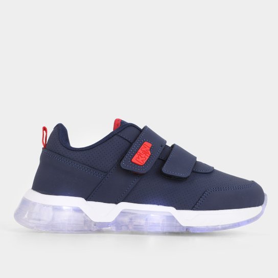 Tênis Klin Infantil Light Cano Baixo com Led Menino - Marinho+Vermelho Menor preço em Tênis Klin Infantil Light Cano Baixo com Led Menino - Marinho+Vermelho