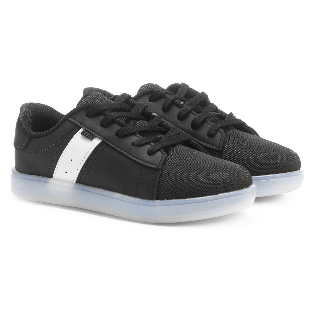 Tênis Klin Luz de Led Light Infantil - Preto+Branco | Netshoes