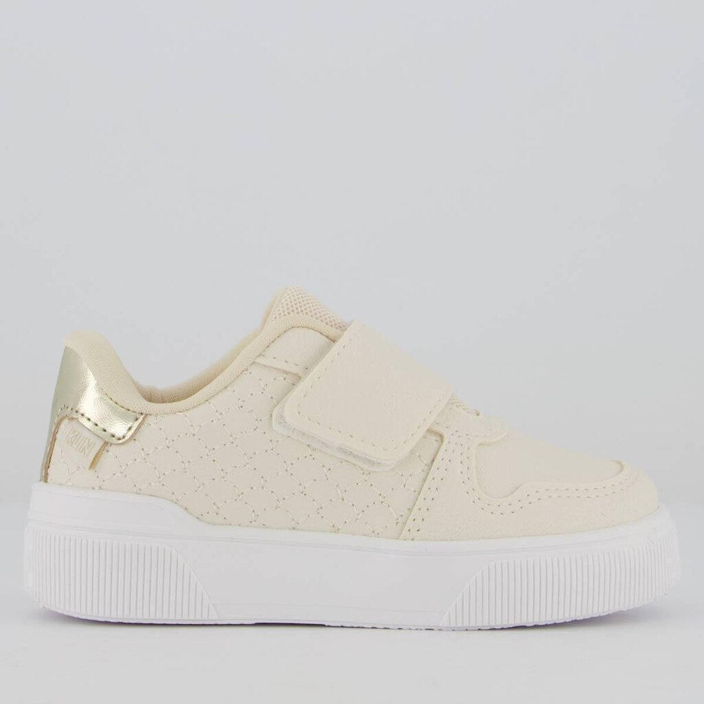 Tênis Klin Sky Infantil Off White e Dourado