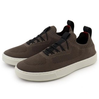 Tenis Knit Saptenis Masculino Tecido Fechamento Elastico Solado Borracha Palmilha Gel Confortavel