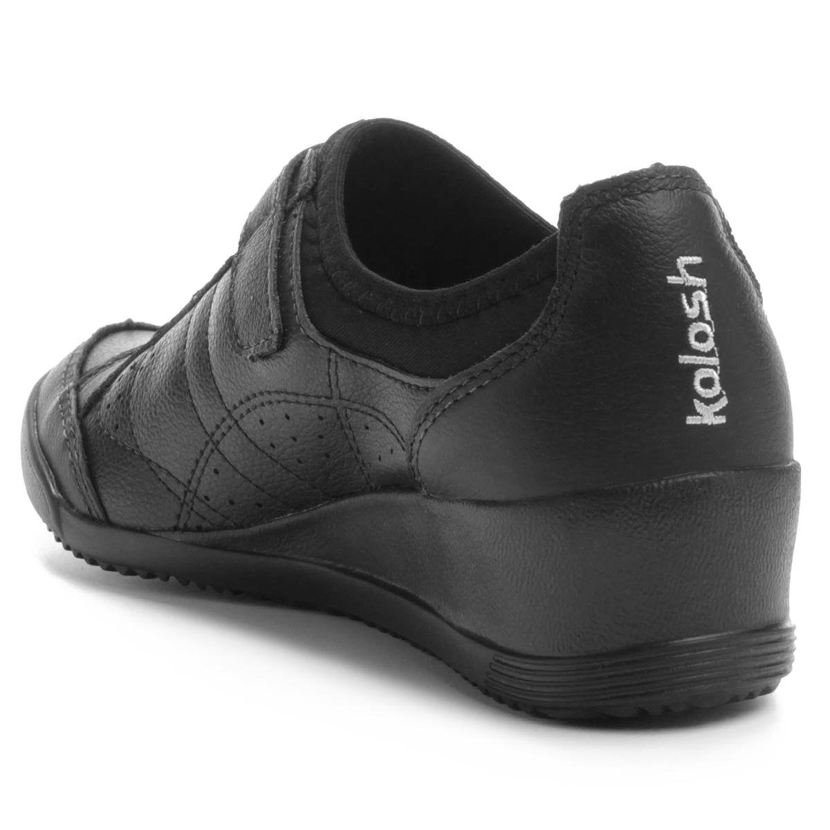 tênis kolosh anabela velcro preto