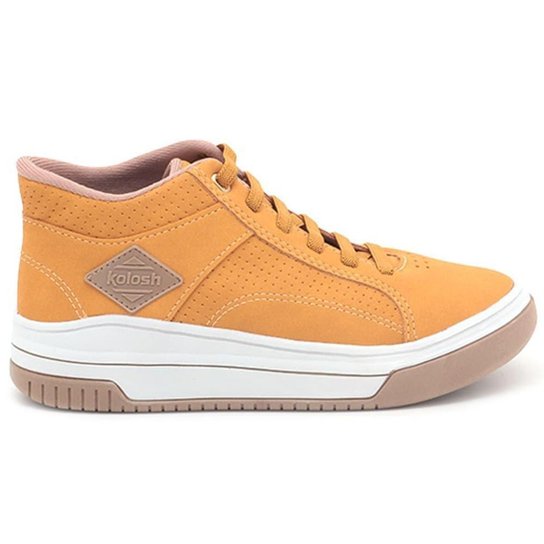 Tênis Kolosh Botinha Nobuck Flatform Elástico Feminino C2941 - Mostarda Menor preço em Tênis Kolosh Botinha Nobuck Flatform Elástico Feminino C2941 - Mostarda