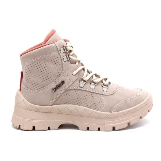 Tênis Kolosh Botinha Tratorado Cadarço Feminino C2963 - Bege Menor preço em Tênis Kolosh Botinha Tratorado Cadarço Feminino C2963 - Bege