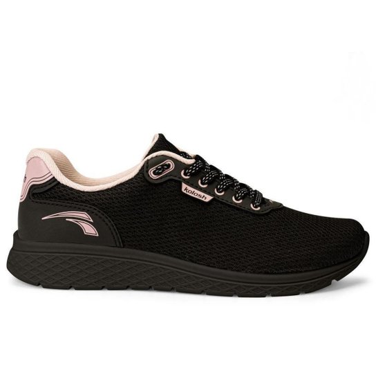 Tenis Kolosh Jogging Casual Confortável K4061 Feminino - Preto+Pink Menor preço em Tenis Kolosh Jogging Casual Confortável K4061 Feminino - Preto+Pink