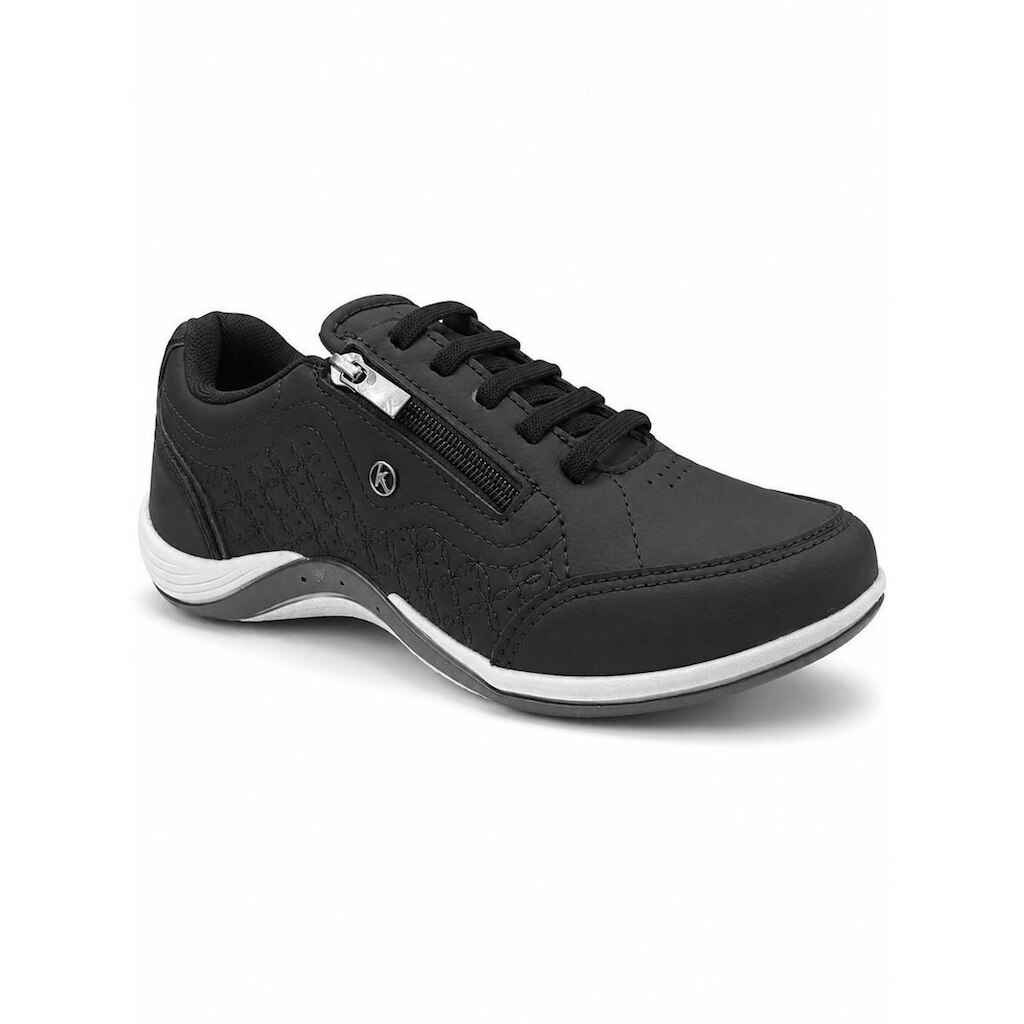 Tênis Kolosh Preto Zíper Lateral Feminino Anatómico