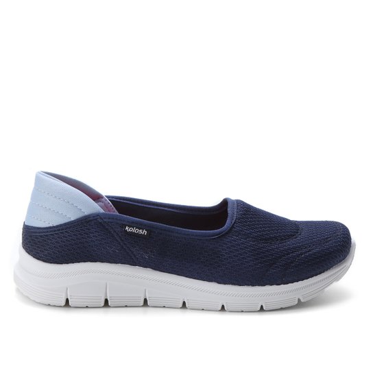 Tênis Kolosh Slipon Knit Sem Cadarço Feminino - Azul Menor preço em Tênis Kolosh Slipon Knit Sem Cadarço Feminino - Azul