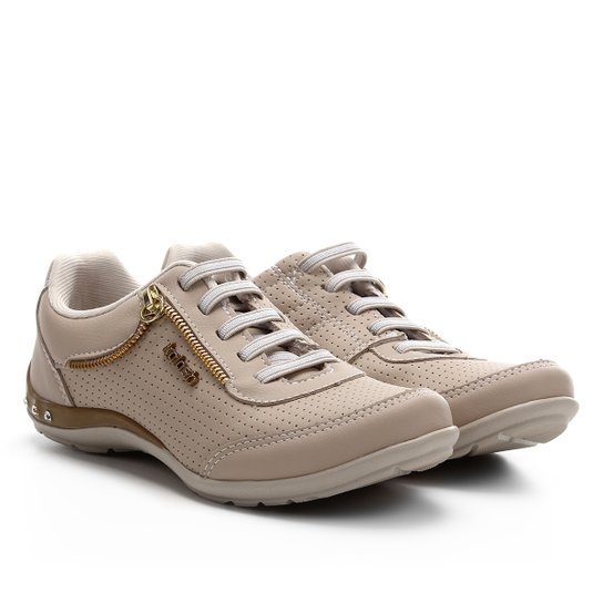 Tênis Kolosh Zíper Lateral Strass Feminino - Creme Menor preço em Tênis Kolosh Zíper Lateral Strass Feminino - Creme