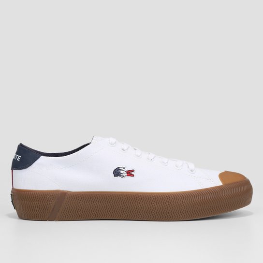 Tênis Lacoste Gripshot Vulcanized Sneakers Masculino - Branco+Marinho Menor preço em Tênis Lacoste Gripshot Vulcanized Sneakers Masculino - Branco+Marinho