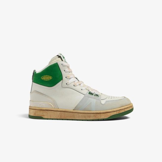 Tênis Lacoste L001 Mid Em Couro Masculino - Branco+Verde Menor preço em Tênis Lacoste L001 Mid Em Couro Masculino - Branco+Verde