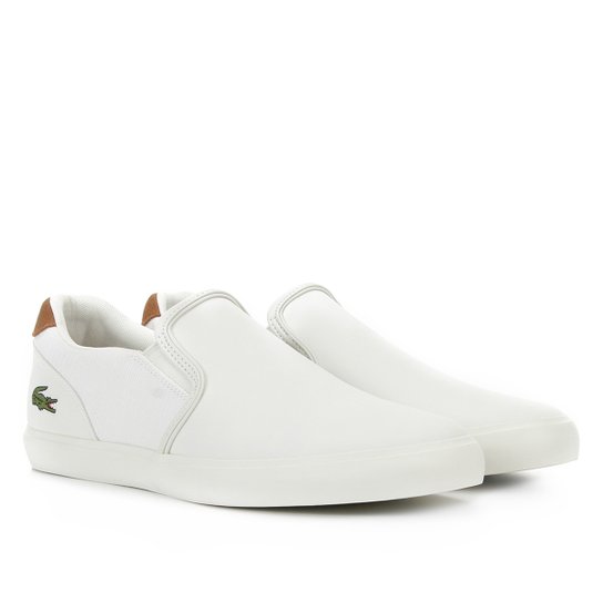 Tênis Lacoste Slip On Jouer Masculino - Off White Menor preço em Tênis Lacoste Slip On Jouer Masculino - Off White