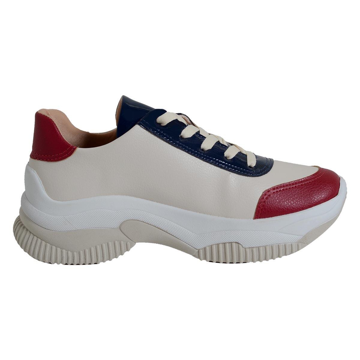 Tênis Laura Prado Chunky Sneaker Feminino - Vermelho+Off White | Netshoes