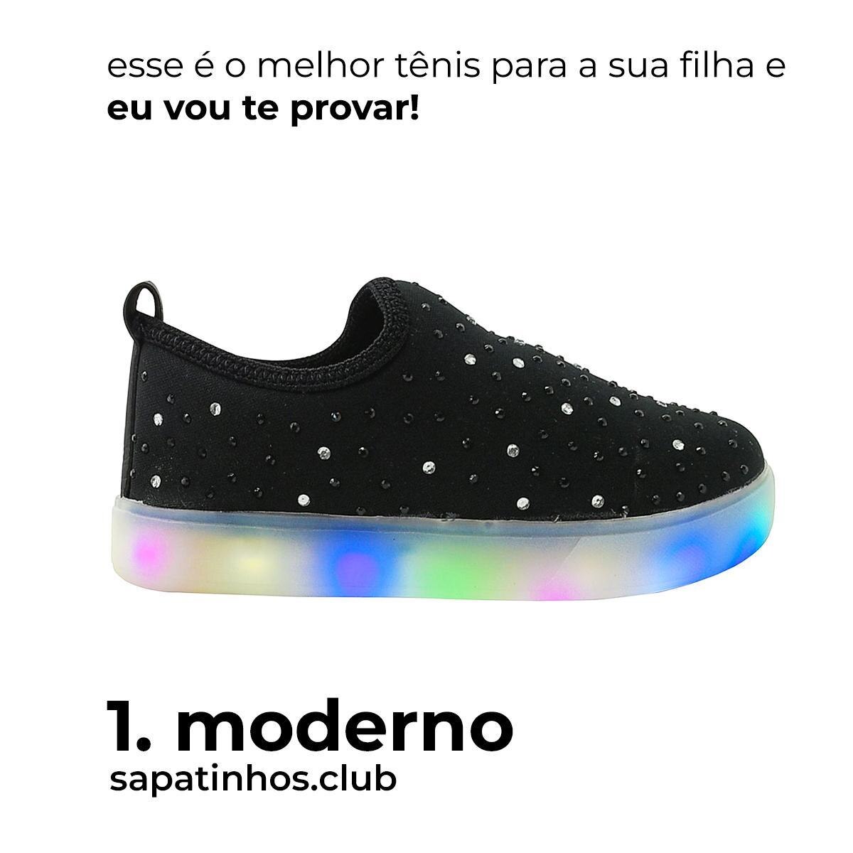 Tênis Led Infantil Feminino Com Bolsinha Feminina Infantil - Preto |  Netshoes